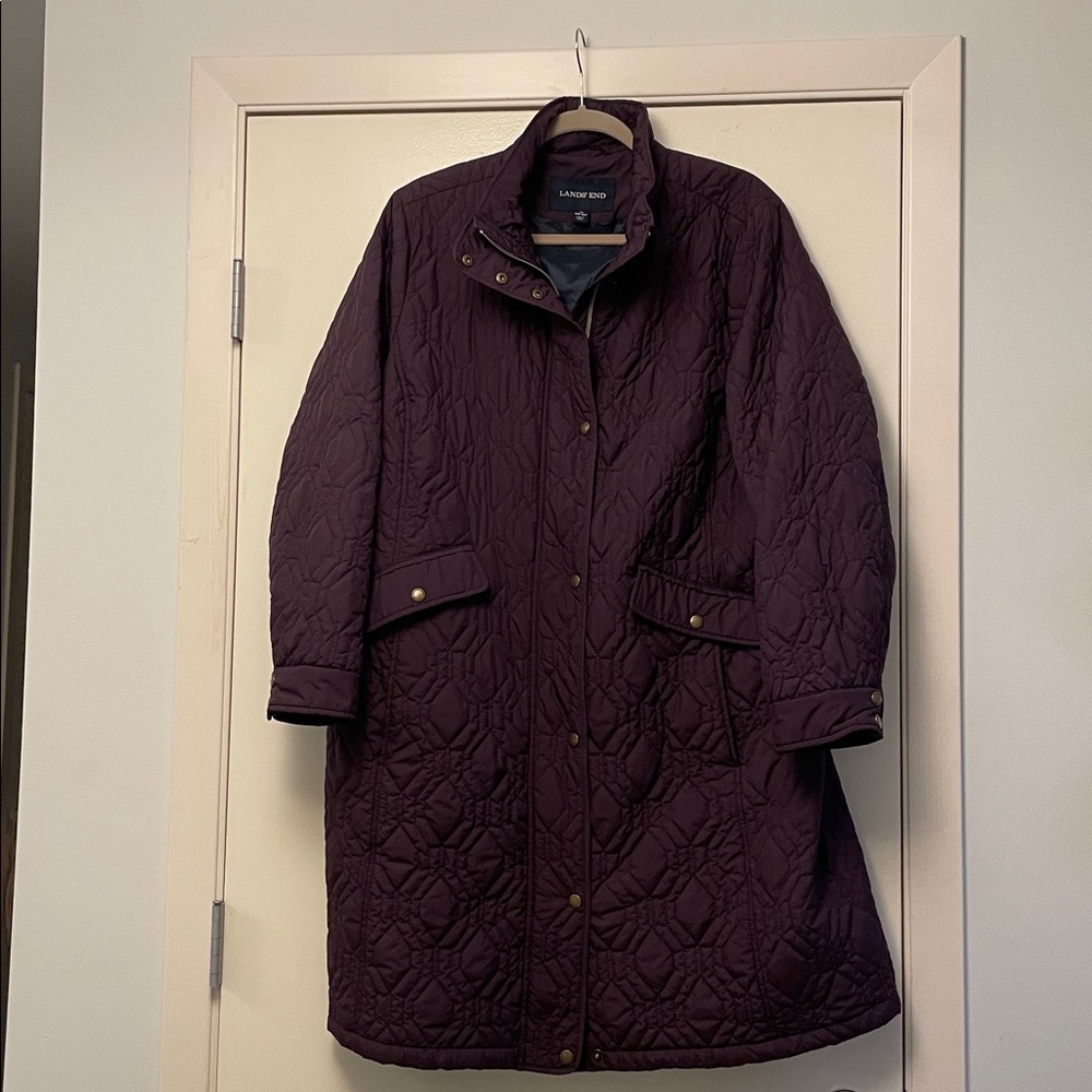 Lands' End Primaloft Weather Resistant Packable Coat